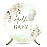 Aperturee - Aperturee Floral Elegant Balloon Round Baby Shower Backdrop